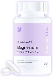 Bettervits Magnesium Glycinate Complex with Citrate, Malate, Zinc & Vitamin D3