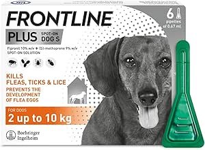 FRONTLINE Plus Flea & Tick Treatment for Small Dogs – 6 Pipettes