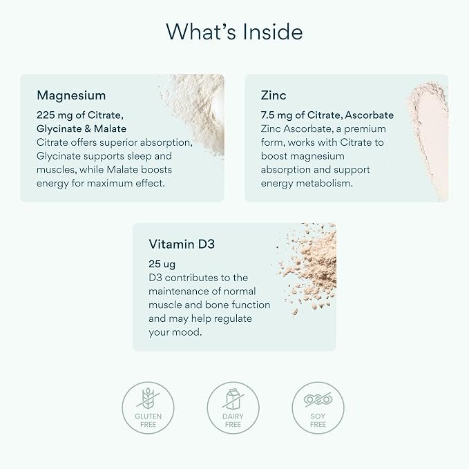 Bettervits Magnesium Glycinate Complex with Citrate, Malate, Zinc & Vitamin D3 - Image 3