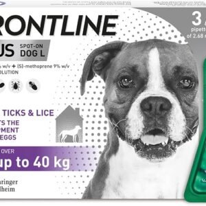 FRONTLINE Plus Flea & Tick Treatment for Large Dogs – 3 Pipettes