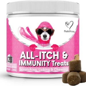 NutriPaw All-Itch Immunity Treats for Dogs – Itchy Paws, Skin, Eyes & Ears Support – Small, Medium & Large Dogs