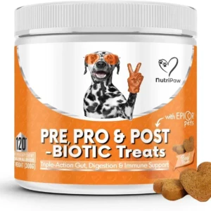 NutriPaw Pre, Pro & Postbiotic Digestive Treats for Dogs – Gut Health & Sensitive Stomach Support