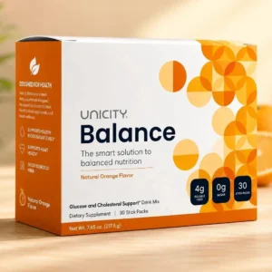 UNICITY Balance Cholesterol Support Drink Mix – Orange Flavor, 30 Stick Packs