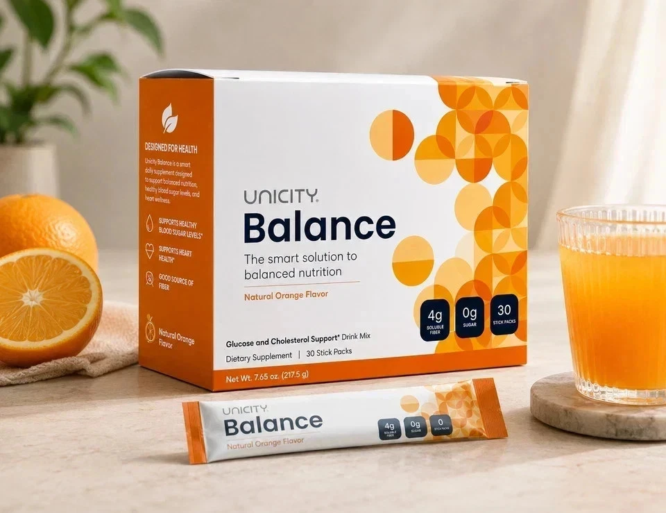UNICITY Balance Cholesterol Support Drink Mix – Orange Flavor, 30 Stick Packs - Image 2