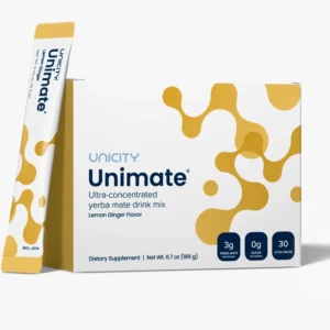 UNICITY Unimate Lemon Ginger Drink Mix – 30 Stick Packs | Natural Lemon Ginger Flavor