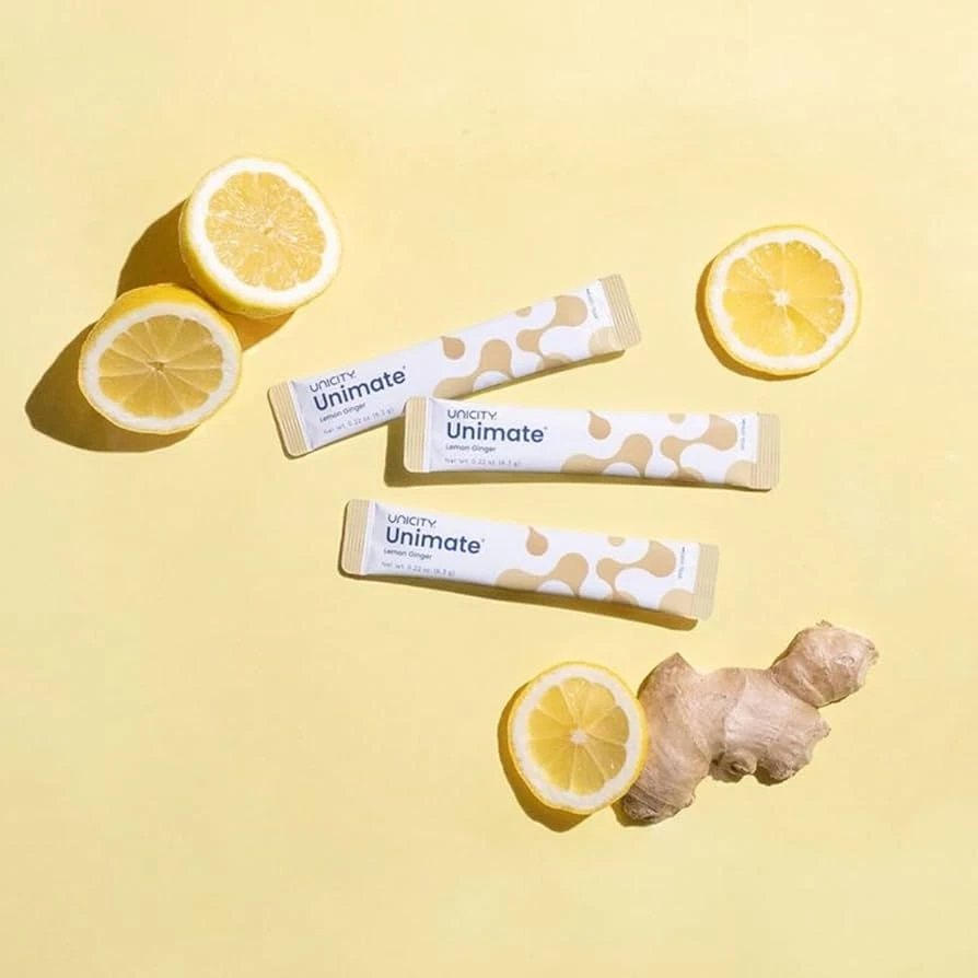 UNICITY Unimate Lemon Ginger Drink Mix – 30 Stick Packs | Natural Lemon Ginger Flavor - Image 3