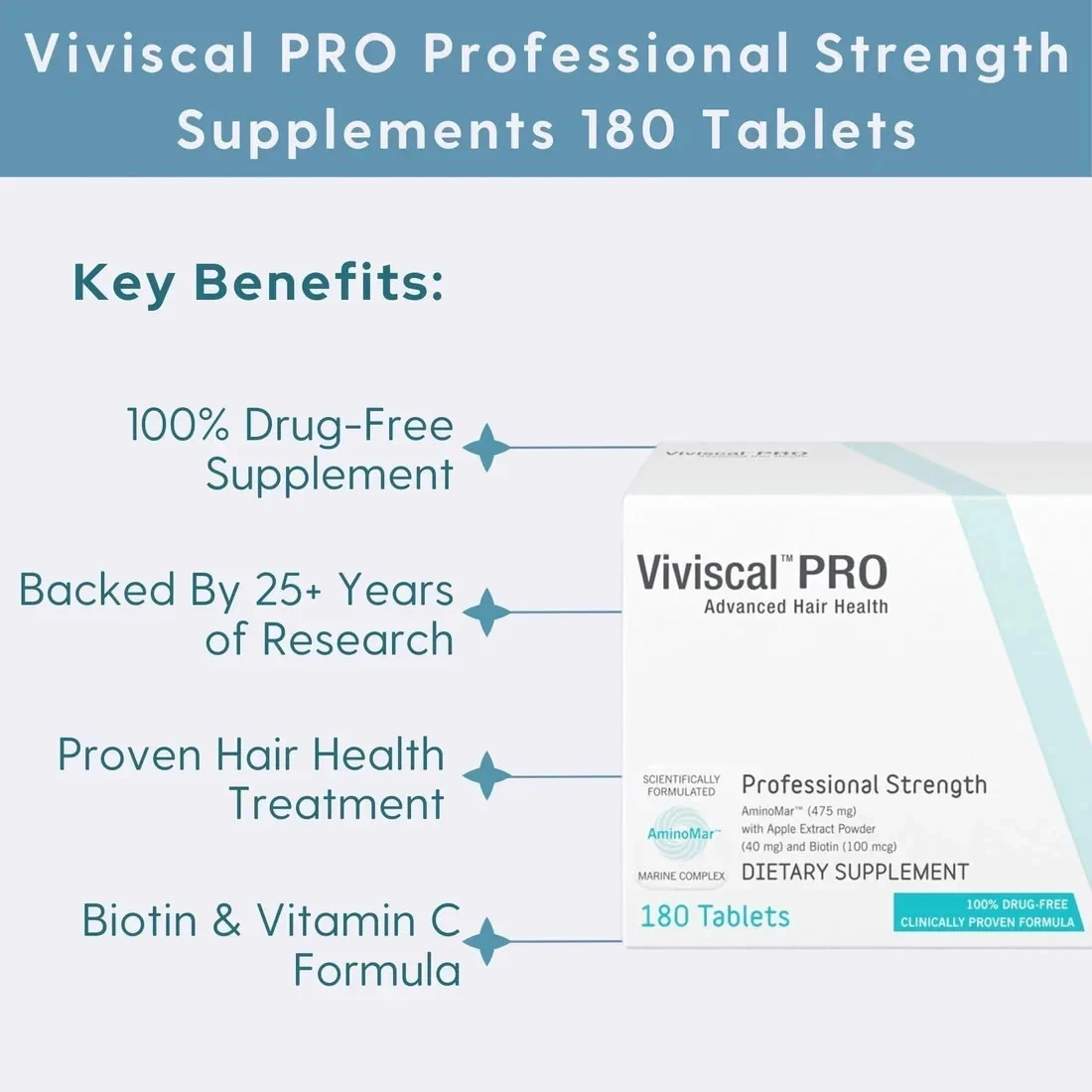 Viviscal PRO Advanced Hair Health – 180 Tablets - Image 3