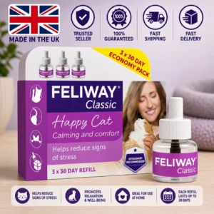 FELIWAY Classic Refill 48ml Value Pack 3 x 30 Day Refills for Cats | UK Stock