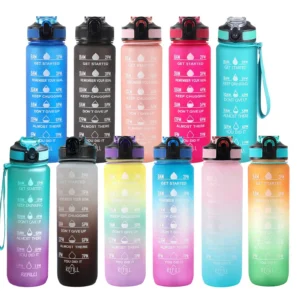 1L Sipper Bottle With Straw Gym Sports Leakproof Silicone
