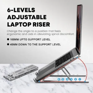 K-MART Adjustable Laptop Stand Riser Holder Silver Upgraded Version